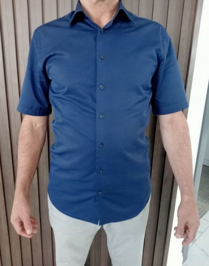 Erkek Lacivert Kısa Kollu Gömlek - Görsel 2