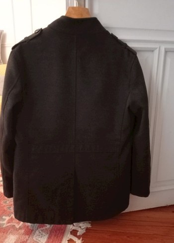 Düğmeli Siyah Midi Erkek Kaban - Görsel 2