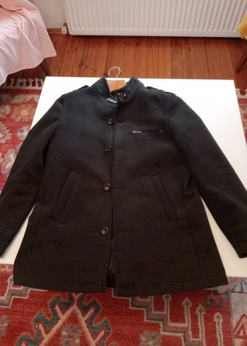 Düğmeli Siyah Midi Erkek Kaban - Görsel 3