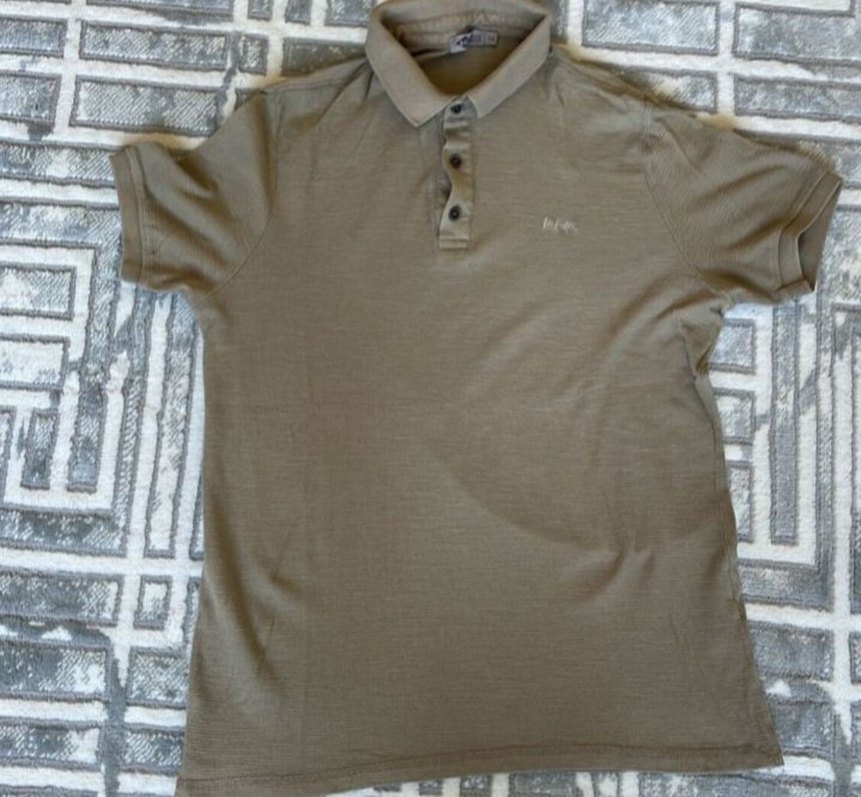 Bej Keten Düğmeli Erkek Polo Tişört lee cooper - Görsel 2