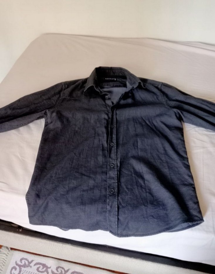 gri Düğmeli Erkek uzun Kollu Gömlek Mudo colleçtion M beden - Görsel 2