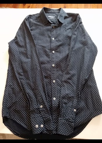 Desenli Kısa Kollu Gri Erkek Gömlek - Görsel 3