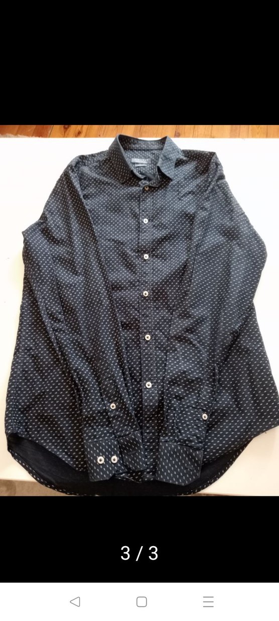 Desenli Kısa Kollu Gri Erkek Gömlek - Görsel 3