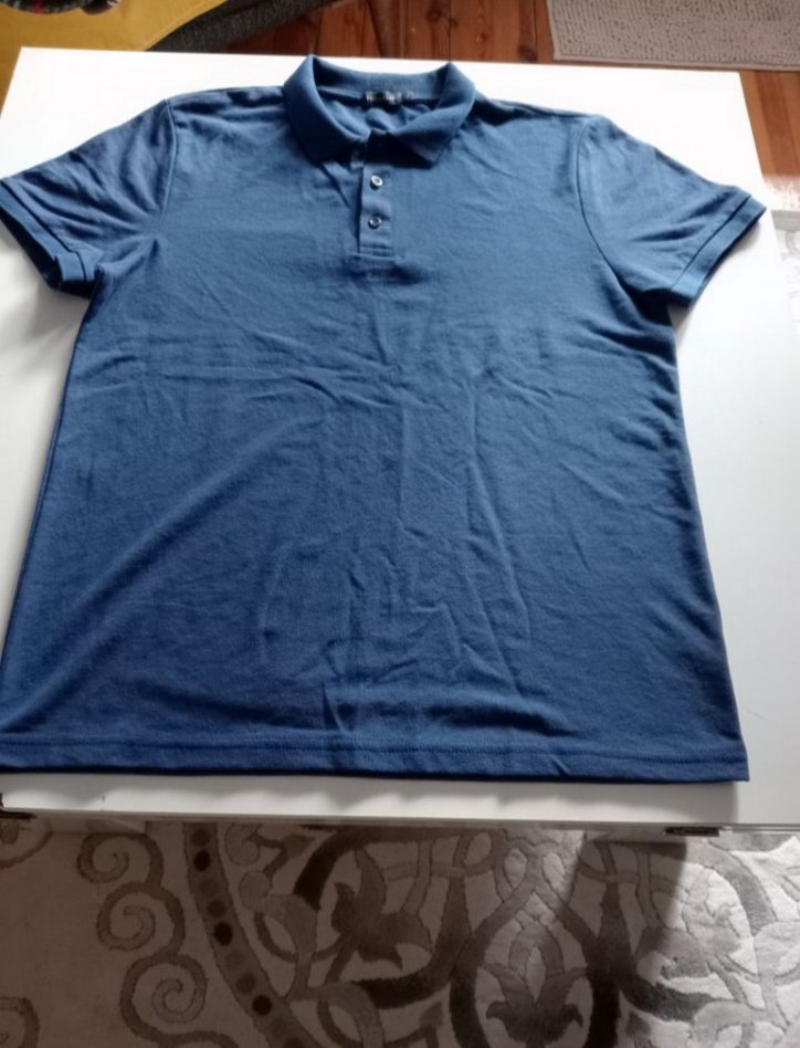 Lacivert Düğmeli Erkek Polo Tişört L beden - Görsel 2