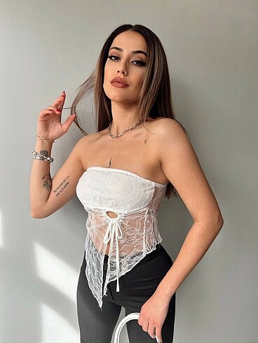 DANTELLİ CROP 