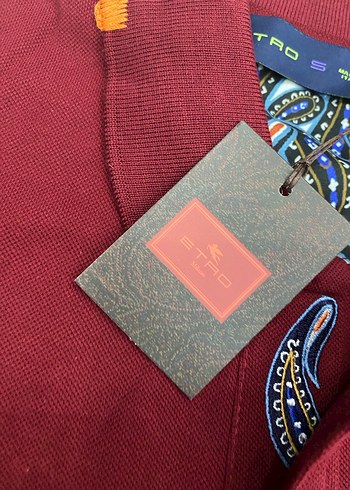 Bordo Düğmeli Polo Yaka Erkek Tişört - Görsel 2