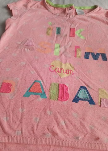 Pembe Payetli Kız Çocuk Kısa Kollu Tişört - Görsel 3