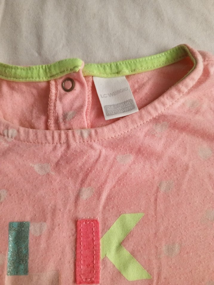 Pembe Payetli Kız Çocuk Kısa Kollu Tişört - Görsel 2