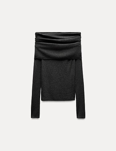 Zara kırmızı omzu açık bluz