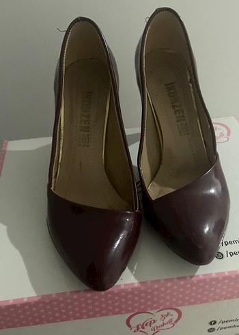 38 Beden bordo Renk Bordo Parlak Stiletto Topuklu Kadın Ayakkabı