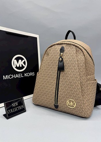Michael Kors Michael Kors Baskılı Kahverengi Deri Sırt Çantası