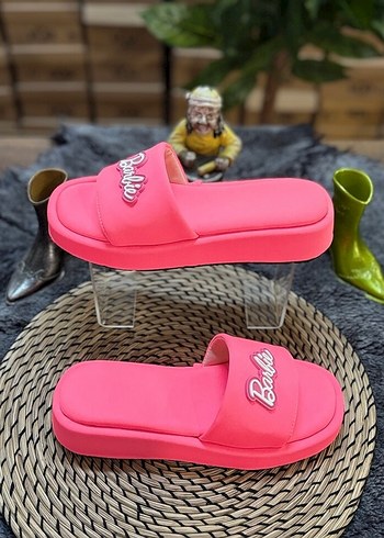 37 Beden Pembe Barbie Kadın Terlik Platform Topuklu