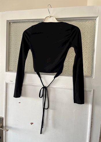 s Beden Uzun Kollu Siyah Drapeli Gotik Bluz