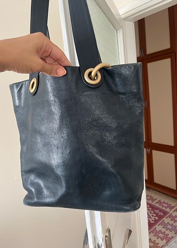 Beden mavi Renk Klasik Zarafet Mavi Deri Kadın Çanta