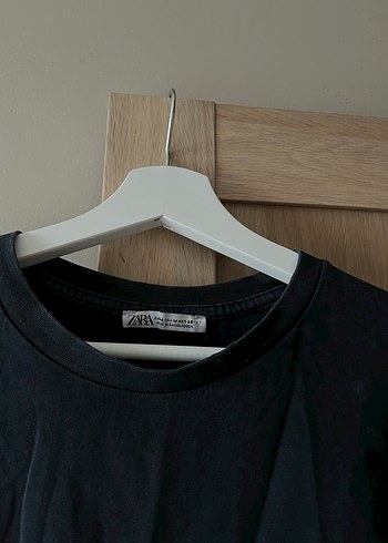 Zara Kadın Siyah Keten Kısa Crop Top