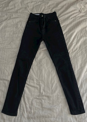 Kadın Siyah Normal Kesim Midi Kot Pantolon - Görsel 2