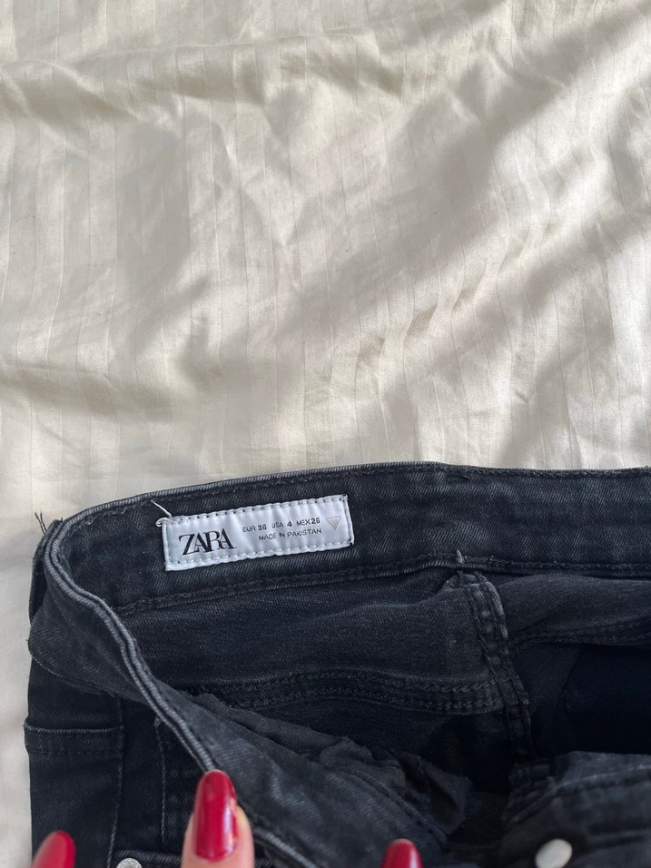 Kadın Siyah Normal Kesim Midi Kot Pantolon - Görsel 5