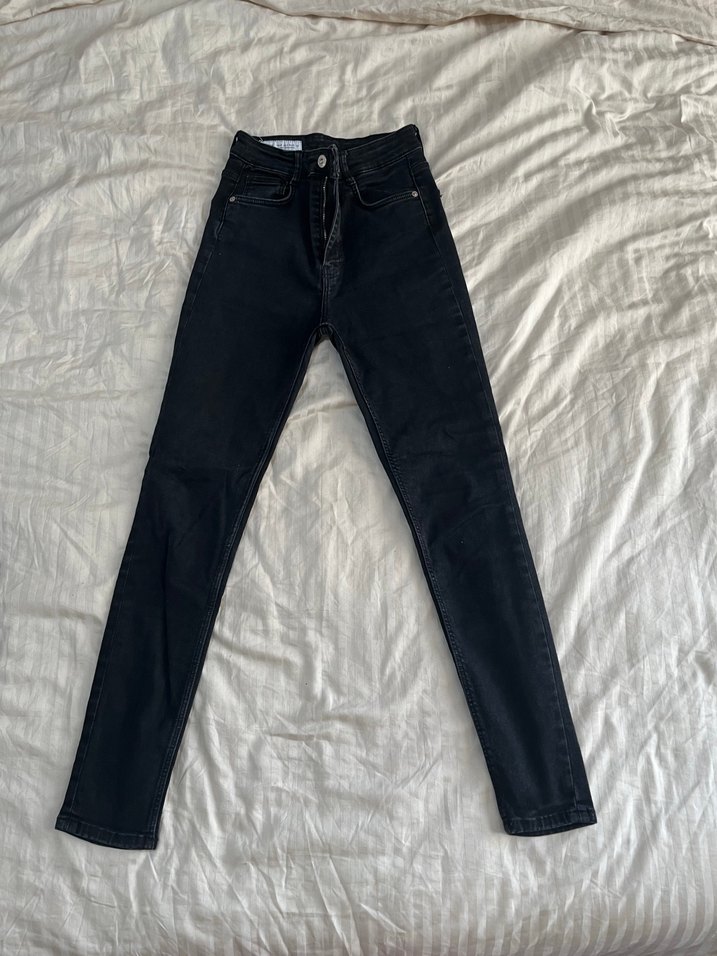 Kadın Siyah Normal Kesim Midi Kot Pantolon - Görsel 3