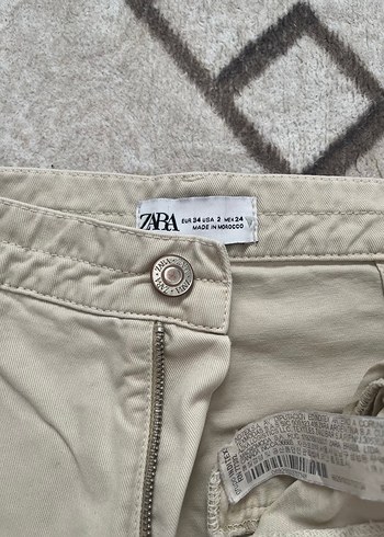 Bej Bol Kesim Kemerli Kadın Kumaş Pantolon - Görsel 3