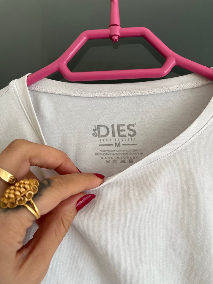 Beyaz  Basic Tişört - Görsel 2