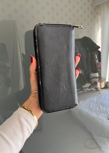 Siyah Deri Fermuarlı Kadın Cüzdanı - Görsel 2