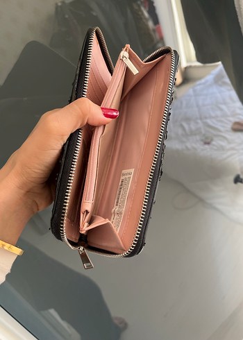 Siyah Deri Fermuarlı Kadın Cüzdanı - Görsel 4