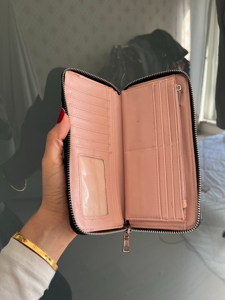 Siyah Deri Fermuarlı Kadın Cüzdanı - Görsel 3