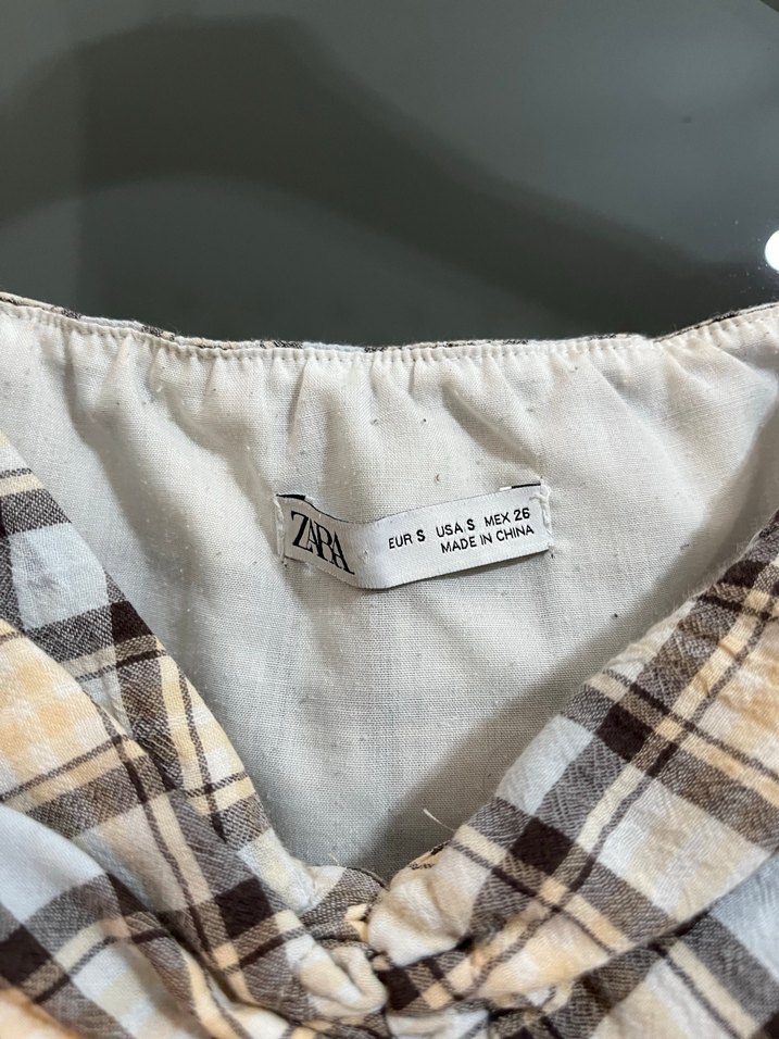 Uzun Kollu, Pileli Kısa Kesim Kadın Bluz - Görsel 2