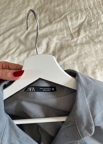 Gri Kemerli Kadın Gömlek - Görsel 3