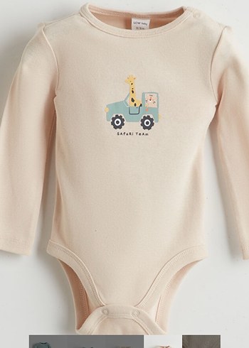 Erkek Bebek Uzun Kollu 3 lü  Pamuklu Body - Görsel 4