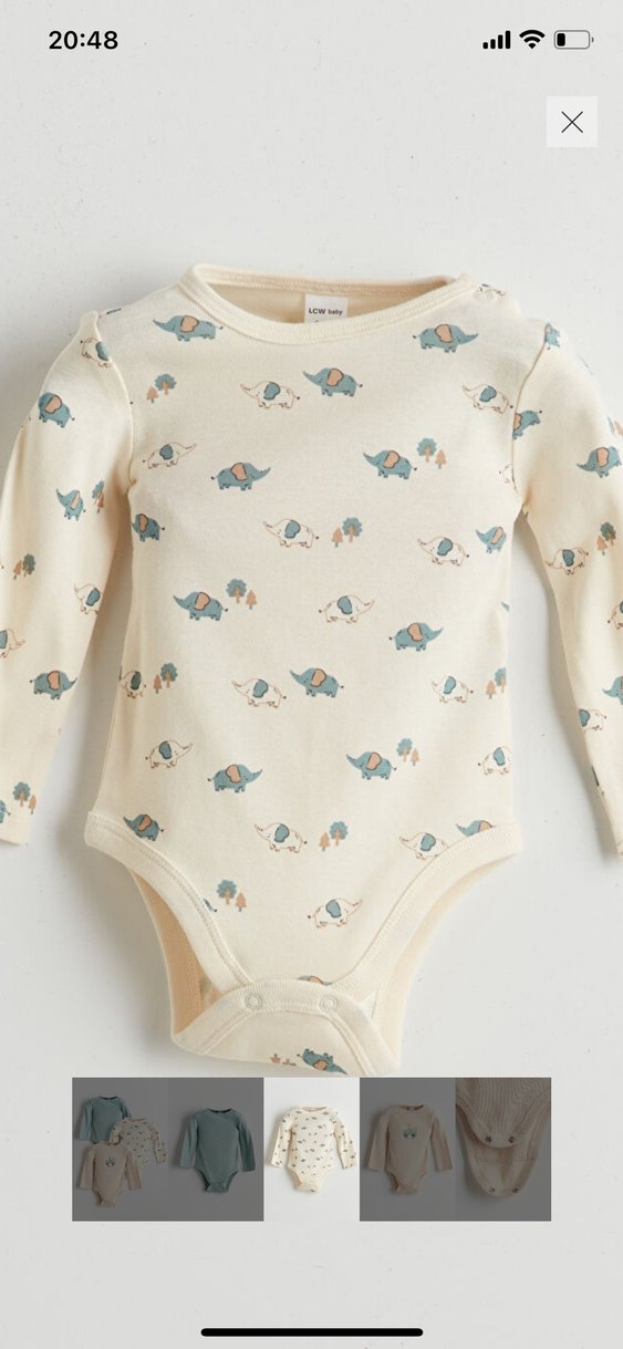 Erkek Bebek Uzun Kollu 3 lü  Pamuklu Body - Görsel 3