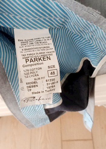 Gri Erkek Kot Pantolon - Regular Fit, Kemerli - Görsel 2