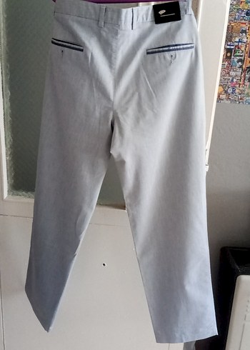 Gri Erkek Kot Pantolon - Regular Fit, Kemerli - Görsel 3