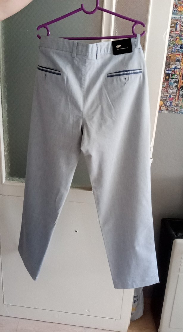 Gri Erkek Kot Pantolon - Regular Fit, Kemerli - Görsel 3