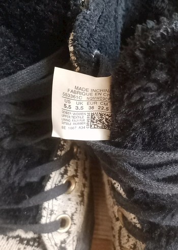 Converse Kadın Gri Yılan Desenli Kürklü Sneaker - Görsel 2