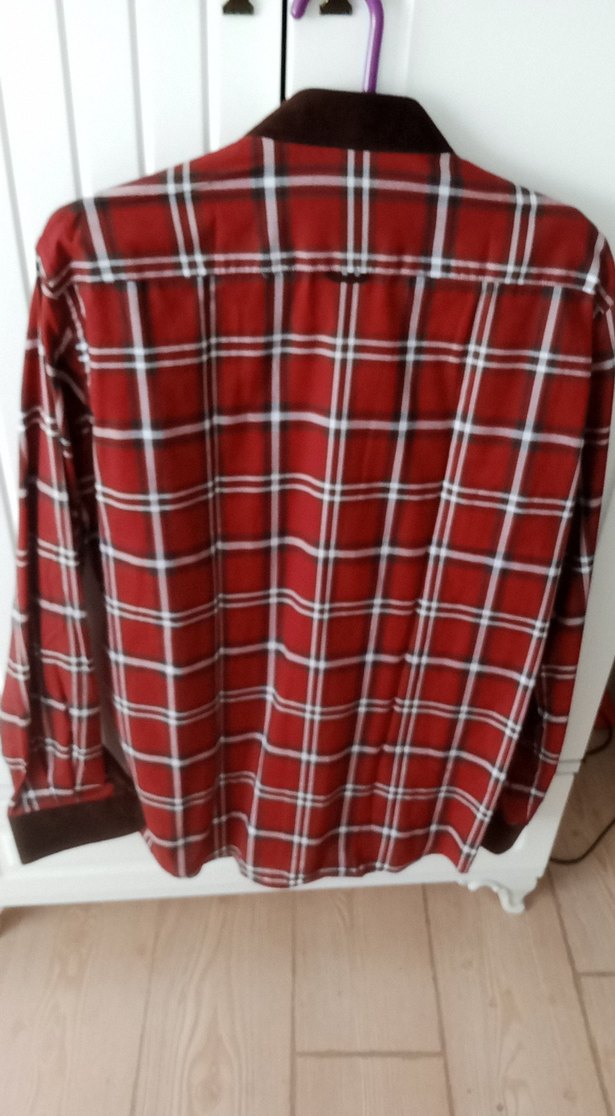 Bordo Kareli Uzun Kollu Erkek Gömlek - Görsel 5