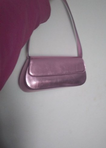 pembe Parlak Deri Kadın Çanta pull bear