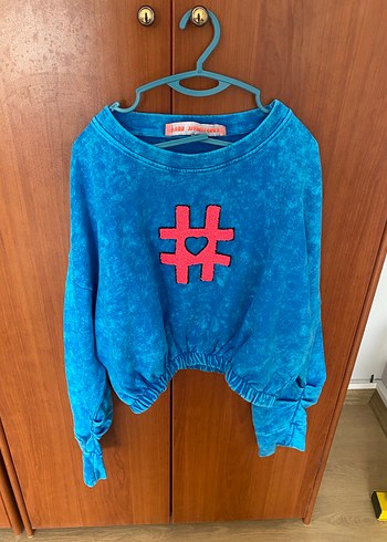 Renkli Batik Desenli Kot Sweatshirt