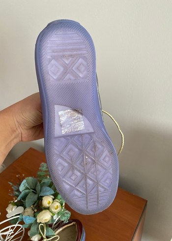 38 Beden mor Renk Pastel Mor Platform Topuklu Bağcıklı Spor Ayakkabı