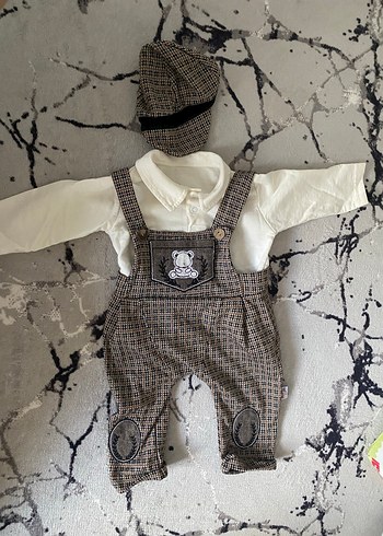 Uzun Kollu Kahverengi Örme Erkek Bebek Tulum - Görsel 2