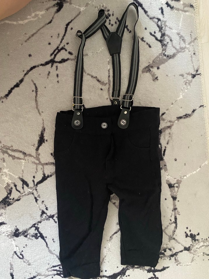 Siyah Gotik Erkek Askısı ve pantolonu - Görsel 2