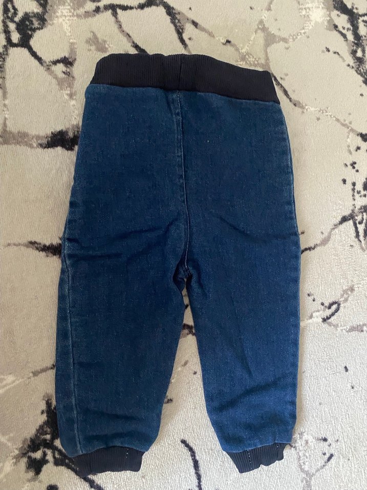 Koyu Mavi Erkek Çocuk Kot Pantolon likralı - Görsel 3