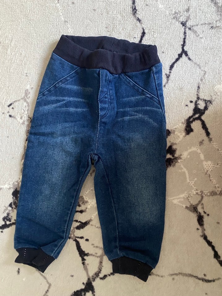 Koyu Mavi Erkek Çocuk Kot Pantolon likralı - Görsel 2