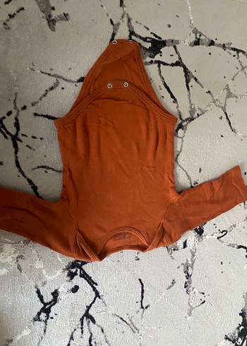 Düğmeli Uzun Kollu Kahverengi Bebek Body - Görsel 2