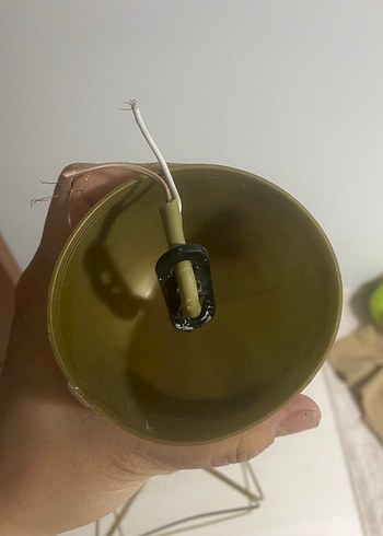 Altın Renkli Tel Detaylı Sarkıt Lamba - Görsel 2