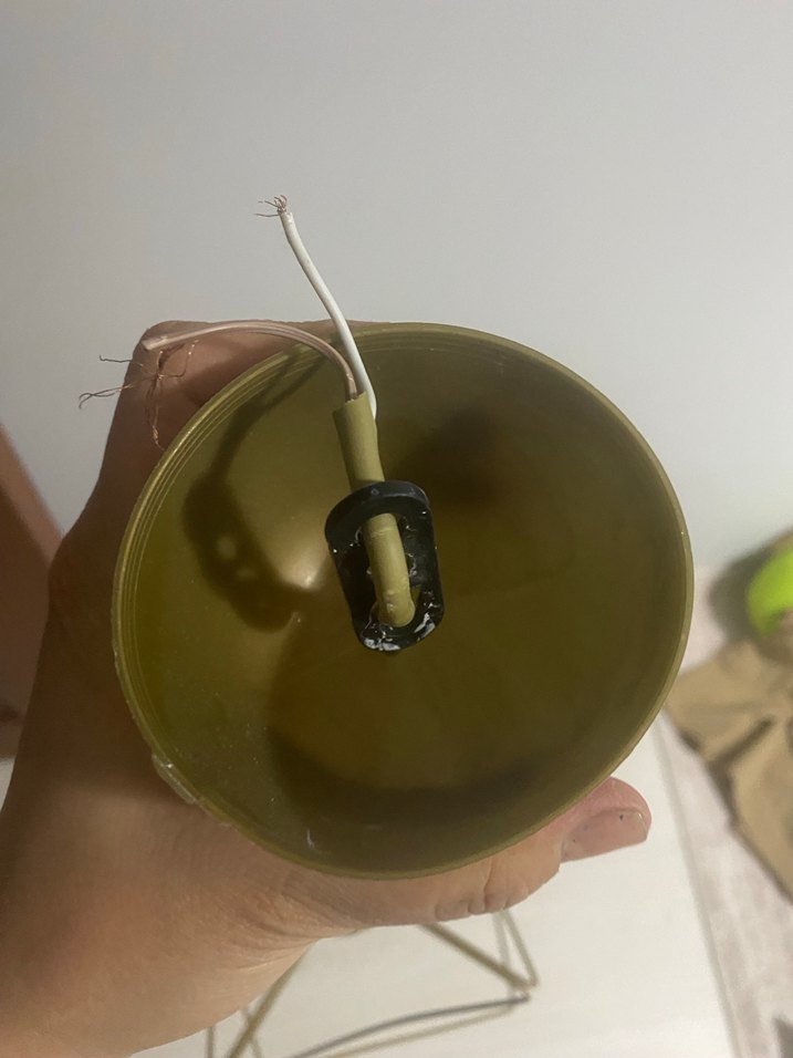 Altın Renkli Tel Detaylı Sarkıt Lamba - Görsel 2