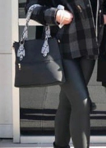 Düğmeli Gri Kareli Midi kaban - Görsel 2