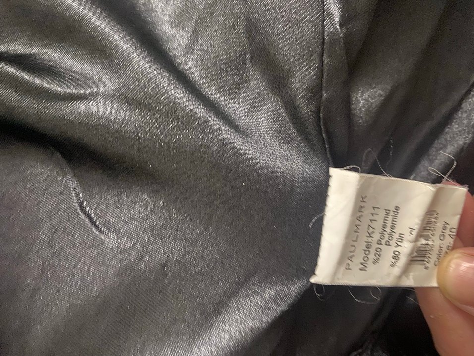 Düğmeli Gri Kareli Midi kaban - Görsel 5