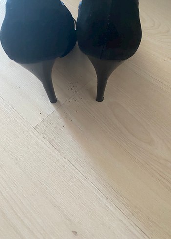 39 Beden Siyah Süet Stiletto Kadın Topuklu Ayakkabı