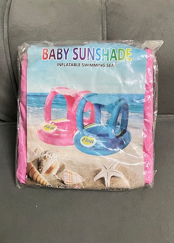 Renkli Pembe Bebek Güneşlikli Şişme Oturak